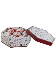 Boules de Noël Home ESPRIT Blanc Rouge PVC (7 Unités)