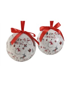 Boules de Noël Home ESPRIT Blanc Rouge PVC (7 Unités) 2