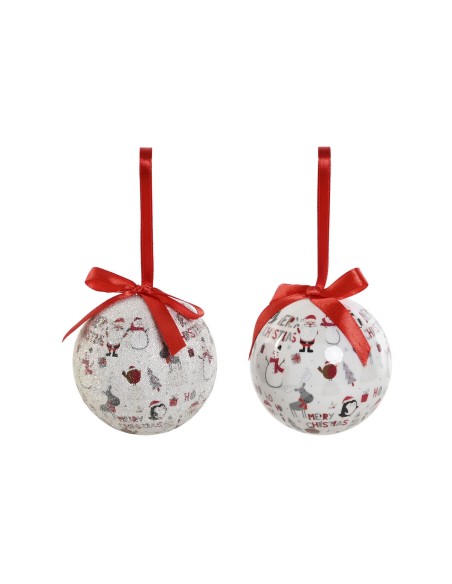Boules de Noël Home ESPRIT Blanc Rouge PVC (7 Unités)