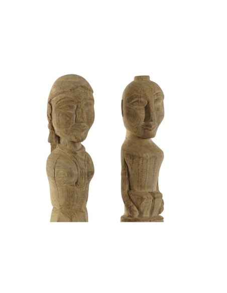Figurine Décorative Home ESPRIT Naturel 7,5 x 7,5 x 50 cm Statue (2 Pièces)