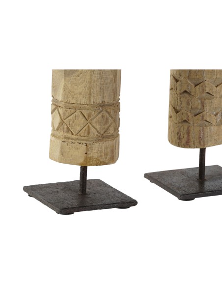 Figurine Décorative Home ESPRIT Naturel 7,5 x 7,5 x 50 cm Statue (2 Pièces)