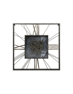 Horloge Murale Home ESPRIT Noir Doré Métal Verre 80 x 8 x 80 cm