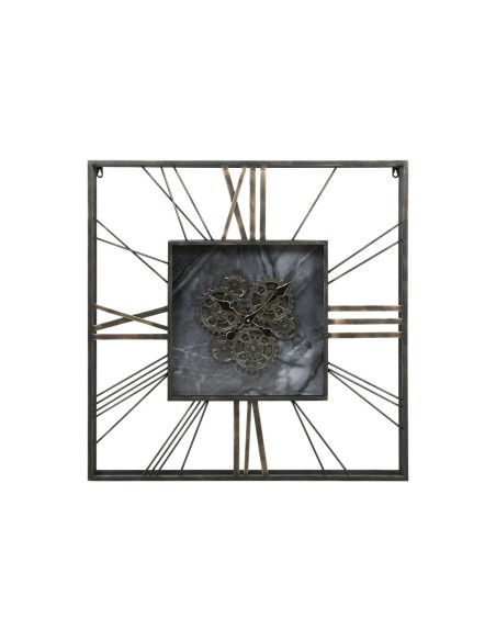 Horloge Murale Home ESPRIT Noir Doré Métal Verre 80 x 8 x 80 cm