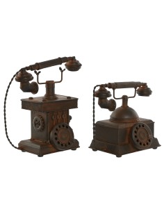 Figurine Décorative Home ESPRIT Bronze Vintage Téléphone 21 x 12 x 18 cm (2 Unités)
