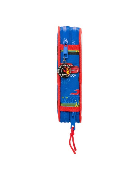 Plumier double Cars Race ready Bleu 12.5 x 19.5 x 4 cm (28 Pièces)