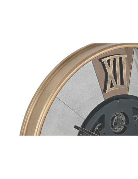 Horloge Murale Home ESPRIT Noir Doré Métal Verre Vintage 80 x 9,5 x 80 cm
