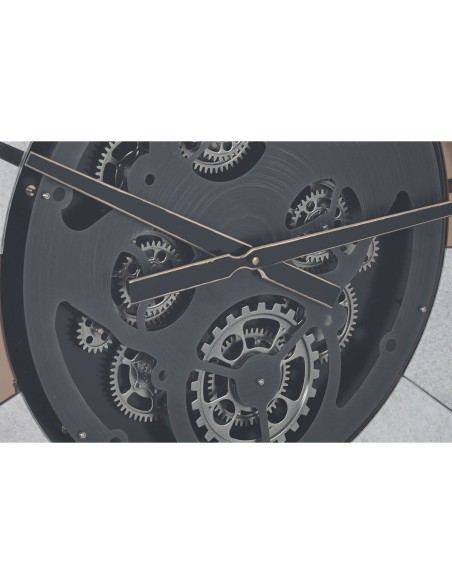 Horloge Murale Home ESPRIT Noir Doré Métal Verre Vintage 80 x 9,5 x 80 cm