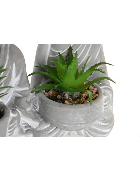 Plante décorative Home ESPRIT Polyéthylène Ciment Buda Oriental 10,5 x 8 x 16 cm (3 Unités)