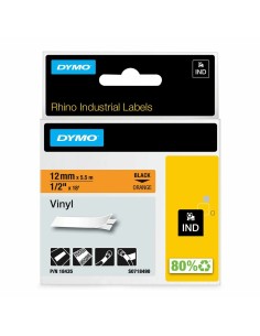 Ruban Laminé pour Etiqueteuses Dymo 18435 Orange/Noir 2