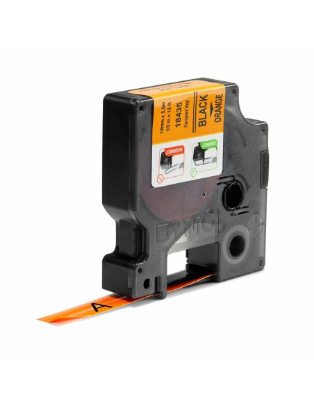 Ruban Laminé pour Etiqueteuses Dymo 18435 Orange/Noir