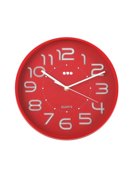 Horloge Murale Versa Rouge Plastique 3,7 x 30 x 30 cm