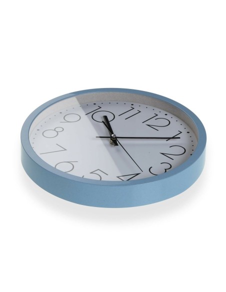 Horloge Murale Versa Bleu Bois 4,2 x 30 x 30 cm