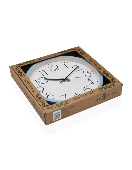 Horloge Murale Versa Bleu Bois 4,2 x 30 x 30 cm