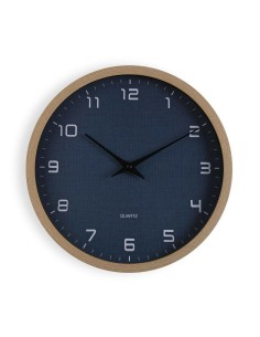 Horloge Murale Versa Bleu Bois 4,2 x 30 x 30 cm