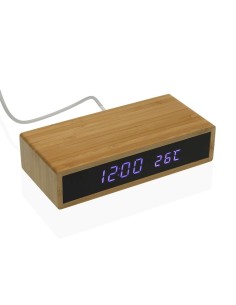 Pendule Réveil Versa Bambou Minimaliste 7,3 x 3,5 x 16 cm 2