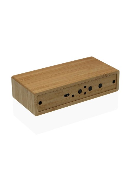 Pendule Réveil Versa Bambou Minimaliste 7,3 x 3,5 x 16 cm