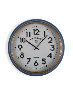 Horloge Murale Versa Antiques Bleu Doré Bois MDF Bois MDF/Métal 5,8 x 42 cm