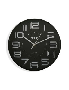 Horloge Murale Versa Noir polypropylène 3,7 x 30 x 30 cm
