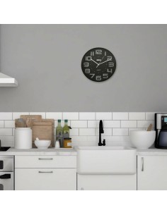 Horloge Murale Versa Noir polypropylène 3,7 x 30 x 30 cm 2