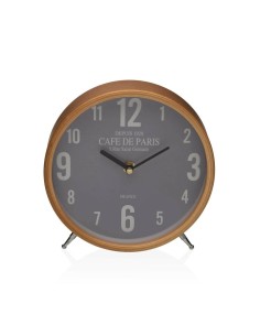 Horloge de table Versa Cafe de Paris Gris Métal 4,5 x 18,5 x 18,5 cm