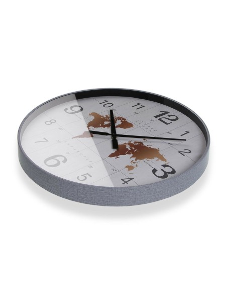 Horloge Murale Versa Métal Mappemonde 4,7 x 50,8 x 50,8 cm