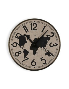 Horloge Murale Versa Métal Mappemonde 4 x 40 x 40 cm