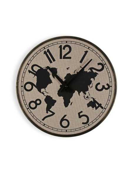 Horloge Murale Versa Métal Mappemonde 4 x 40 x 40 cm