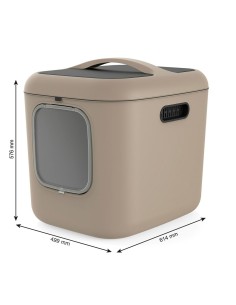 Bac à litière pour chats Rotho Biala XL Cappuccino Plastique 2