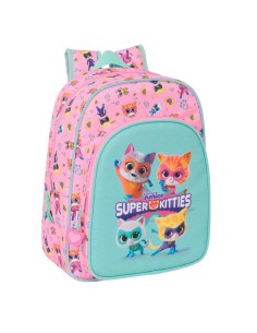 Cartable SuperKitties Rose Turquoise 26 x 34 x 11 cm