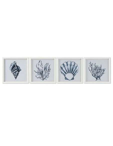 Cadre Home ESPRIT Bleu Blanc méditerranéen 35 x 2 x 35 cm (4 Unités)