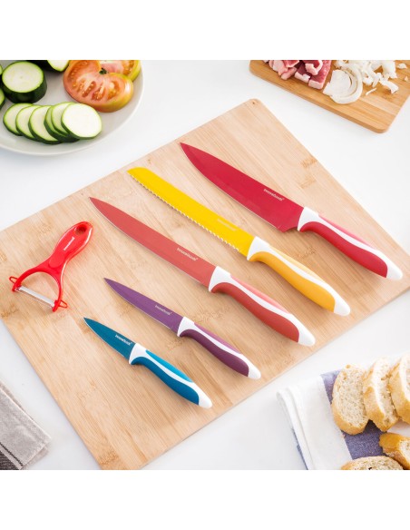 Ensemble de Couteaux en Céramique et Éplucheur Knoolvs InnovaGoods 6 Pièces