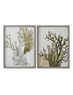 Cadre Home ESPRIT Vert Corail méditerranéen 45 x 2 x 60 cm (2 Unités)