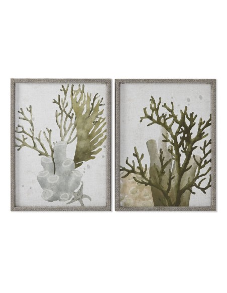 Cadre Home ESPRIT Vert Corail méditerranéen 45 x 2 x 60 cm (2 Unités)