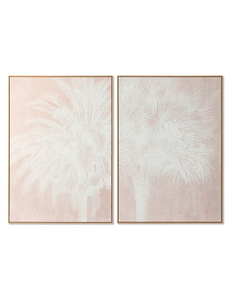 Cadre Home ESPRIT Blanc Beige Palmiers Tropical 100 x 4 x 140 cm (2 Unités)