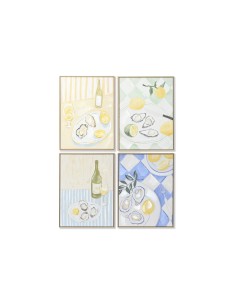 Cadre Home ESPRIT Jaune Bleu méditerranéen 60 x 4 x 80 cm (4 Unités)