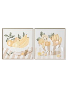 Cadre Home ESPRIT Jaune Beige Cottage 80 x 4 x 80 cm (2 Unités)