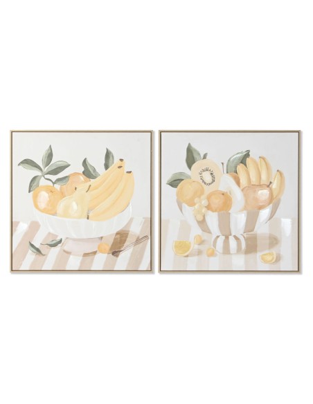 Cadre Home ESPRIT Jaune Beige Cottage 80 x 4 x 80 cm (2 Unités)