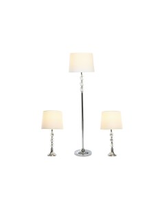 Lampadaire Home ESPRIT Blanc Argenté 50 W 220 V 35 x 35 x 150 cm (3 Pièces)