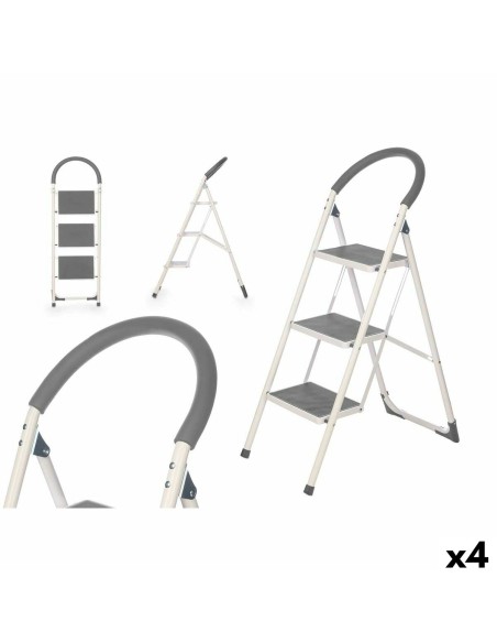 Échelle pliante à 3 marches Kipit 10109 Gris Acier 38 x 117 x 5 cm (4 Unités)