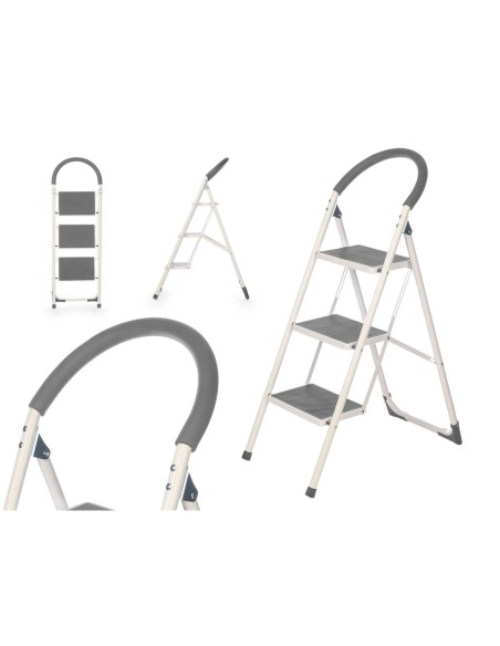 Échelle pliante à 3 marches Kipit 10109 Gris Acier 38 x 117 x 5 cm (4 Unités)