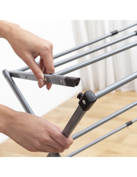Séchoir à Linge Métallique Pliable et Extensible avec 3 Hauteurs Cloxy InnovaGoods 11 Barres