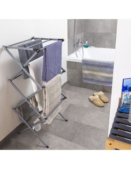 Séchoir à Linge Métallique Pliable et Extensible avec 3 Hauteurs Cloxy InnovaGoods 11 Barres