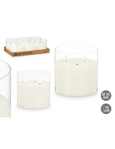 Bougie LED Z23688 Blanc Transparent 15 x 15 x 15 cm (AA) (6 Unités) 2