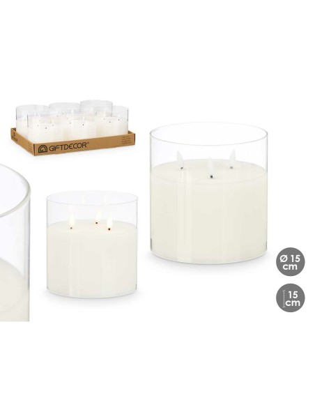 Bougie LED Z23688 Blanc Transparent 15 x 15 x 15 cm (AA) (6 Unités)