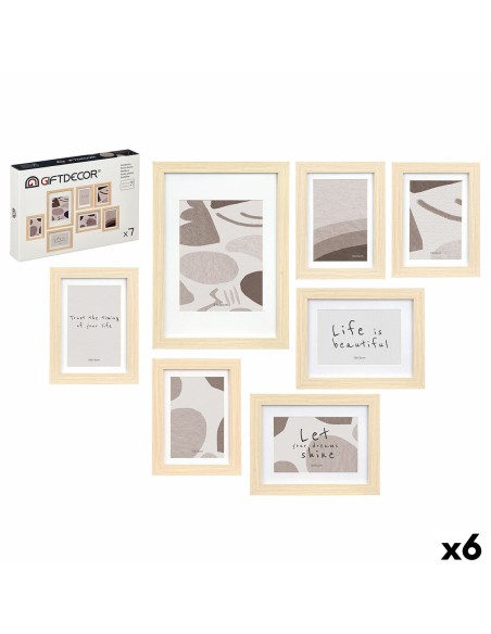 Cadre photo SF5014-7 Naturel Bois MDF Bois d'eucalyptus (6 Unités)