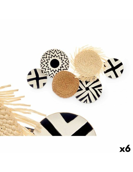 Décoration murale 23SMB8404 Blanc Marron Noir Métal 60 x 40 x 5 cm (6 Unités)