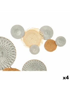 Décoration murale 23SMB1537 Marron Gris Métal 76,8 x 4,4 x 50,2 cm (4 Unités)