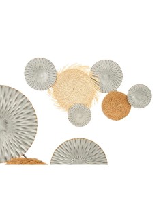 Décoration murale 23SMB1537 Marron Gris Métal 76,8 x 4,4 x 50,2 cm (4 Unités) 2