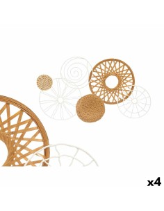 Décoration murale 23SMB1746 Blanc Marron Métal 71,1 x 3,8 x 42,5 cm (4 Unités)