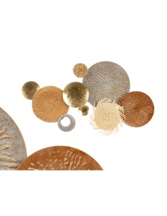 Décoration murale 23SMA0041 Marron Gris Métal Papier Fibre naturelle 90,2 x 5,7 x 47 cm (2 Unités) 2